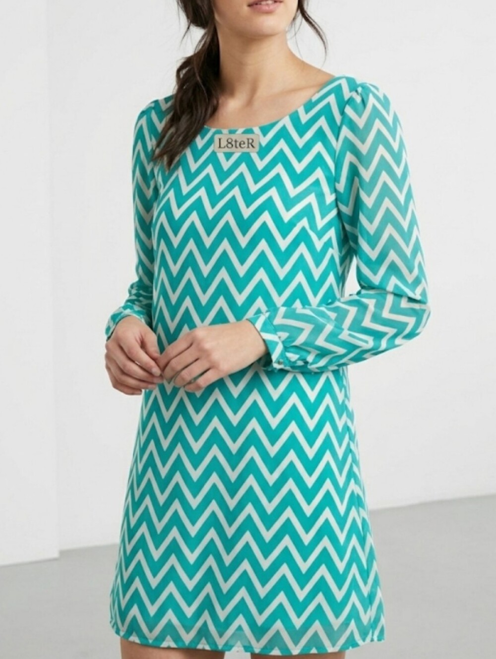 L8ter long sleeve Tunic Bohemian Dress/ top size M